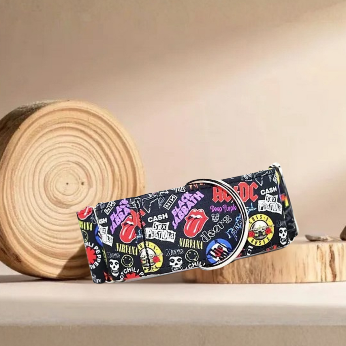 Collar Leyendas del Rock para perros hecho a mano